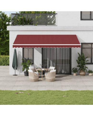 Auvent manuel rétractable bordeaux 500x350 cm | Mobilier & Déco