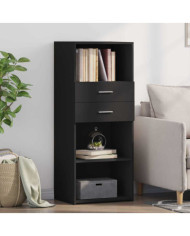 Buffet haut noir 50x42,5x124 cm bois d'ingénierie | Mobilier & Déco