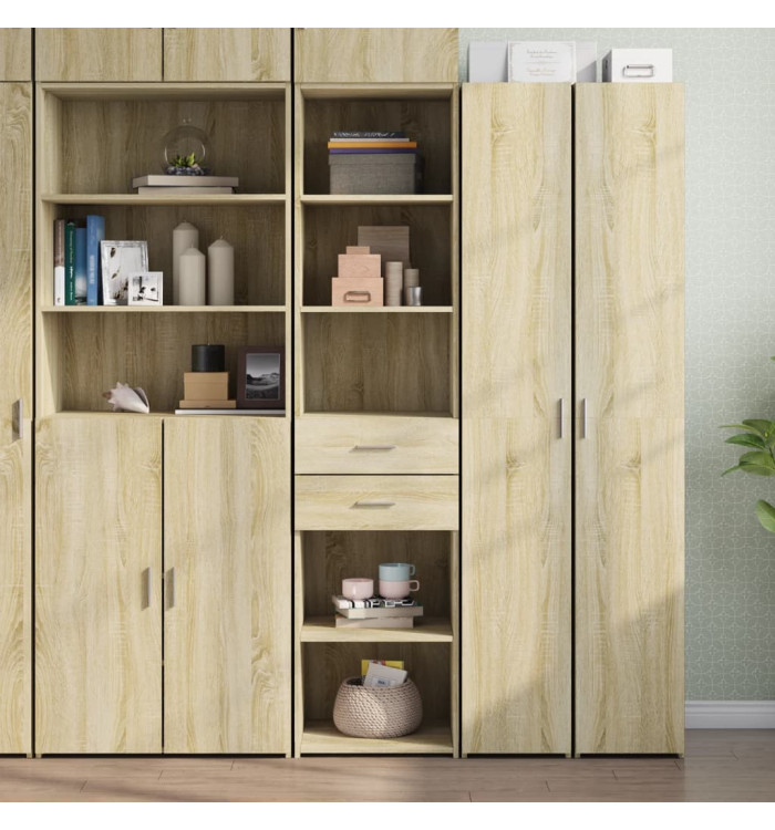 Buffet haut chêne sonoma 45x42,5x185 cm bois d'ingénierie | Mobilier & Déco