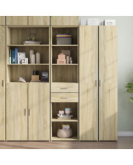 Buffet haut chêne sonoma 45x42,5x185 cm bois d'ingénierie | Mobilier & Déco