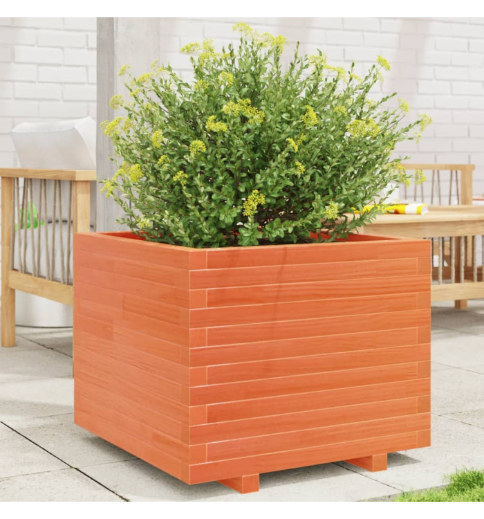 Jardinière cire marron 60x60x49,5 cm bois de pin massif | Mobilier & Déco