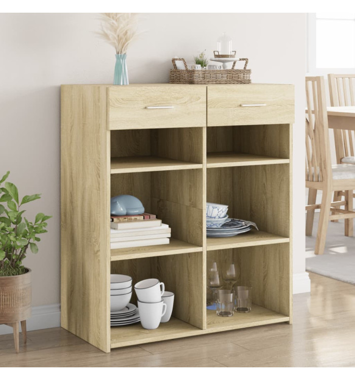 Buffet chêne sonoma 80x42,5x93 cm bois d'ingénierie | Mobilier & Déco