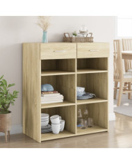Buffet chêne sonoma 80x42,5x93 cm bois d'ingénierie | Mobilier & Déco