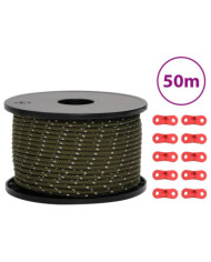 Corde de haubanage de tente avec bandes réfléchissantes et clés | Mobilier & Déco