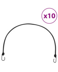 Cordes élastiques avec bandes réfléchissantes et crochets 10pcs | Mobilier & Déco