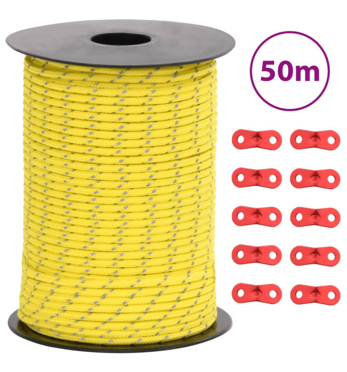 Corde de haubanage de tente avec bandes réfléchissantes et clés | Mobilier & Déco