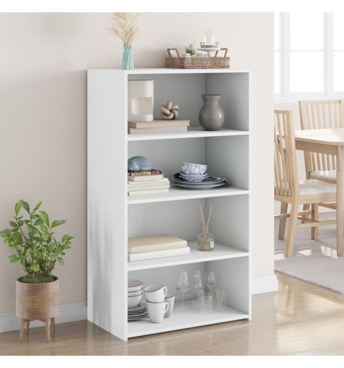 Buffet haut blanc 70x41x124 cm bois d'ingénierie | Mobilier & Déco