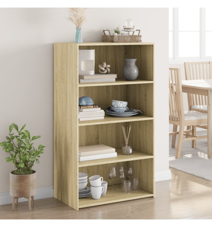 Buffet haut chêne sonoma 70x41x124 cm bois d'ingénierie | Mobilier & Déco