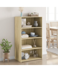 Buffet haut chêne sonoma 70x41x124 cm bois d'ingénierie | Mobilier & Déco