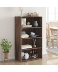Buffet haut chêne marron 70x41x124 cm bois d'ingénierie | Mobilier & Déco