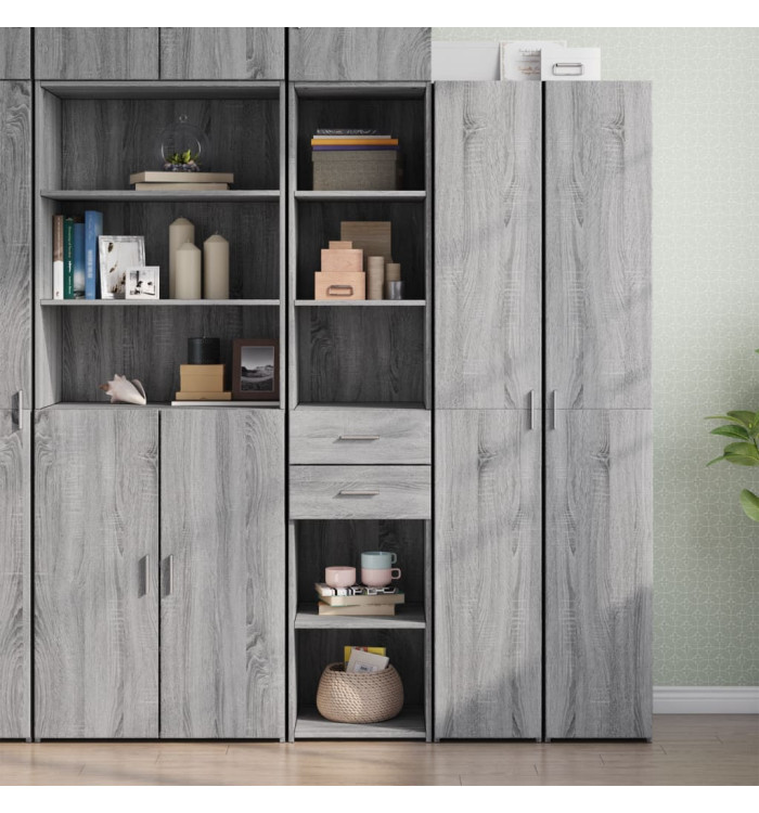 Buffet haut sonoma gris 40x42,5x185 cm bois d'ingénierie | Mobilier & Déco