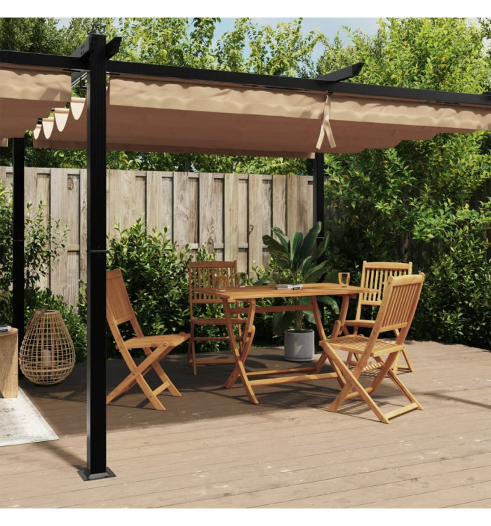 Tonnelle de jardin avec toit rétractable taupe 3x6 m aluminium | Mobilier & Déco
