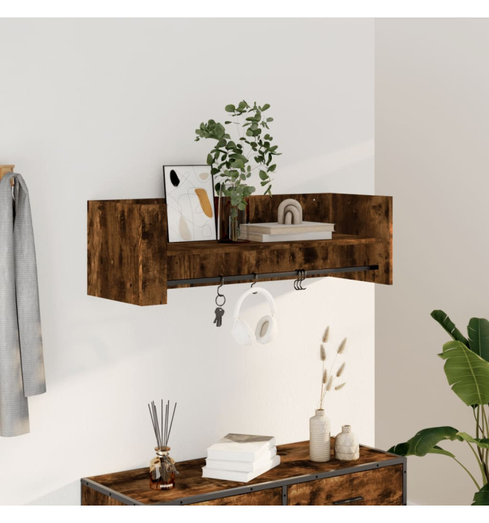 Étagère murale chêne fumé 100x35x30,5 cm bois d'ingénierie | Mobilier & Déco