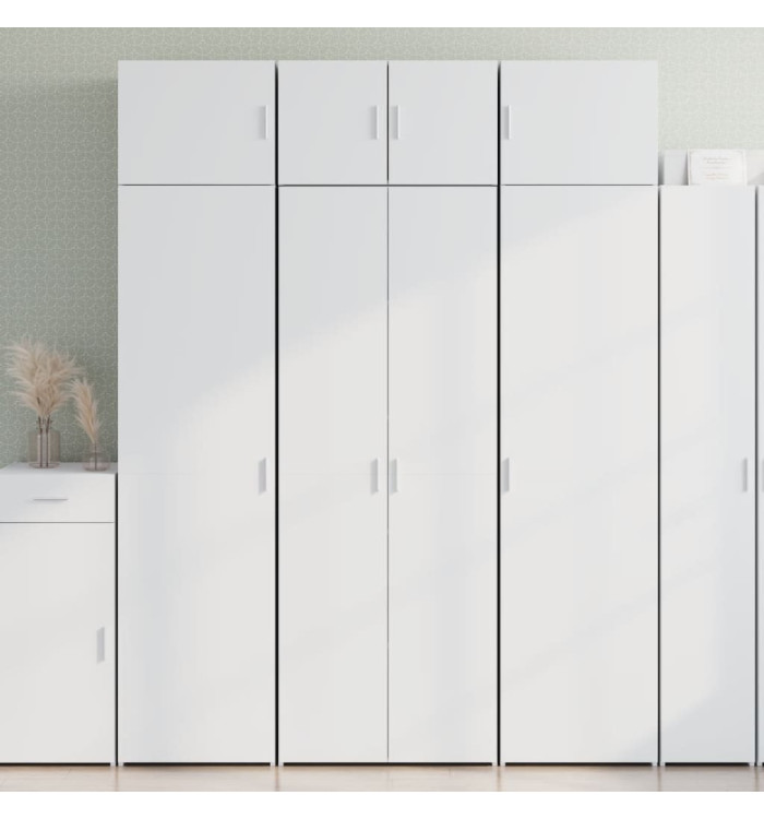 Buffet haut blanc 70x42,5x185 cm bois d'ingénierie | Mobilier & Déco