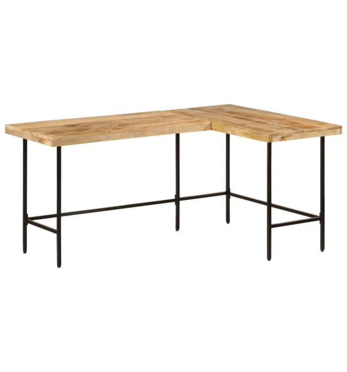 Bureau 165x110x77 cm bois massif de manguier et fer | Mobilier & Déco