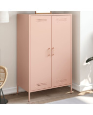 Buffet haut rose 68x39x113 cm acier | Mobilier & Déco