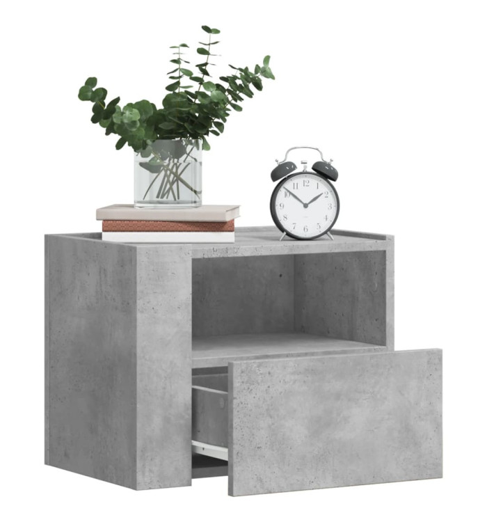 Tables de chevet murales 2 pcs gris béton 45x30x35 cm | Mobilier & Déco