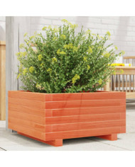 Jardinière cire marron 50x50x26,5 cm bois de pin massif | Mobilier & Déco
