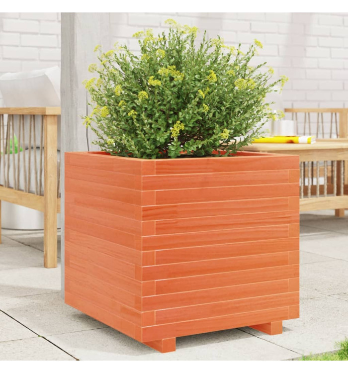 Jardinière cire marron 50x50x49,5 cm bois de pin massif | Mobilier & Déco