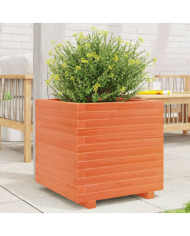 Jardinière cire marron 50x50x49,5 cm bois de pin massif | Mobilier & Déco