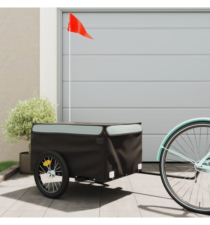 Remorque de vélo noir et gris 45 kg fer | Mobilier & Déco