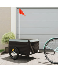 Remorque de vélo noir et gris 45 kg fer | Mobilier & Déco