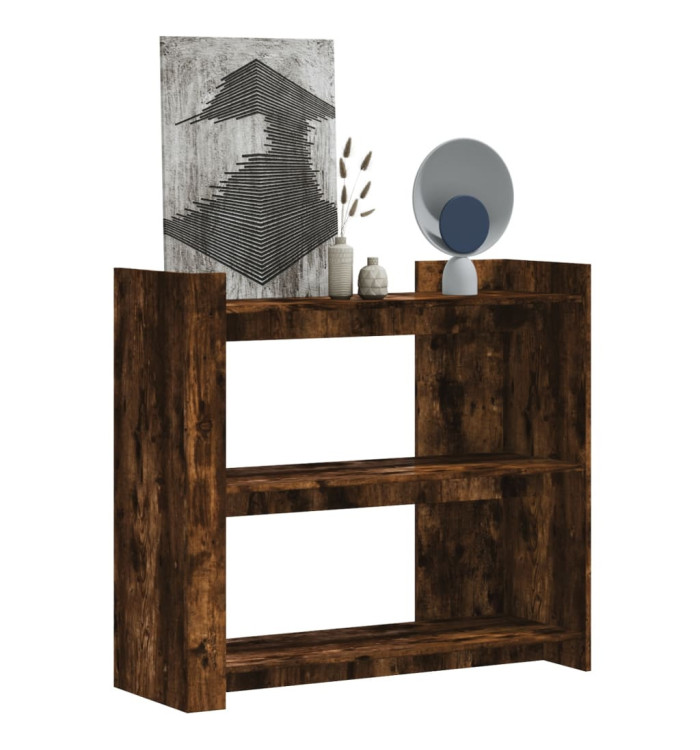 Table console chêne fumé 100x35x90 cm bois d'ingénierie | Mobilier & Déco