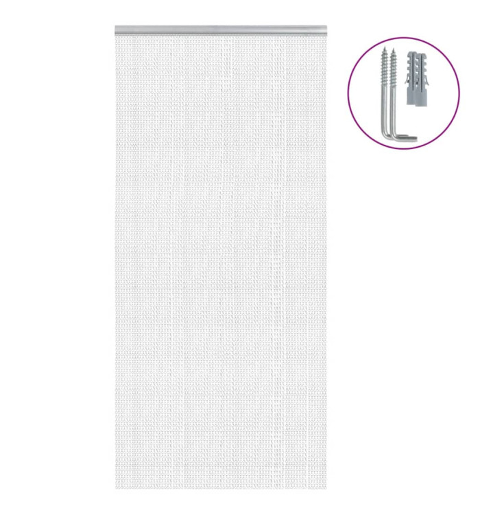 Moustiquaire de porte à chaîne 100x200 cm aluminium | Mobilier & Déco
