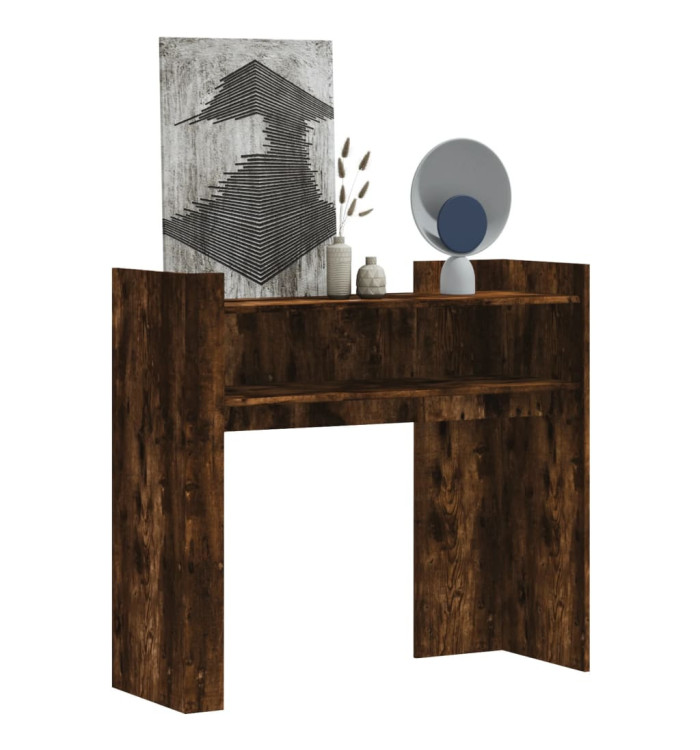 Table console chêne fumé 100x35x90 cm bois d'ingénierie | Mobilier & Déco