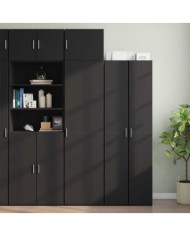 Armoire de rangement mince noir 50x42,5x225cm bois d'ingénierie | Mobilier & Déco