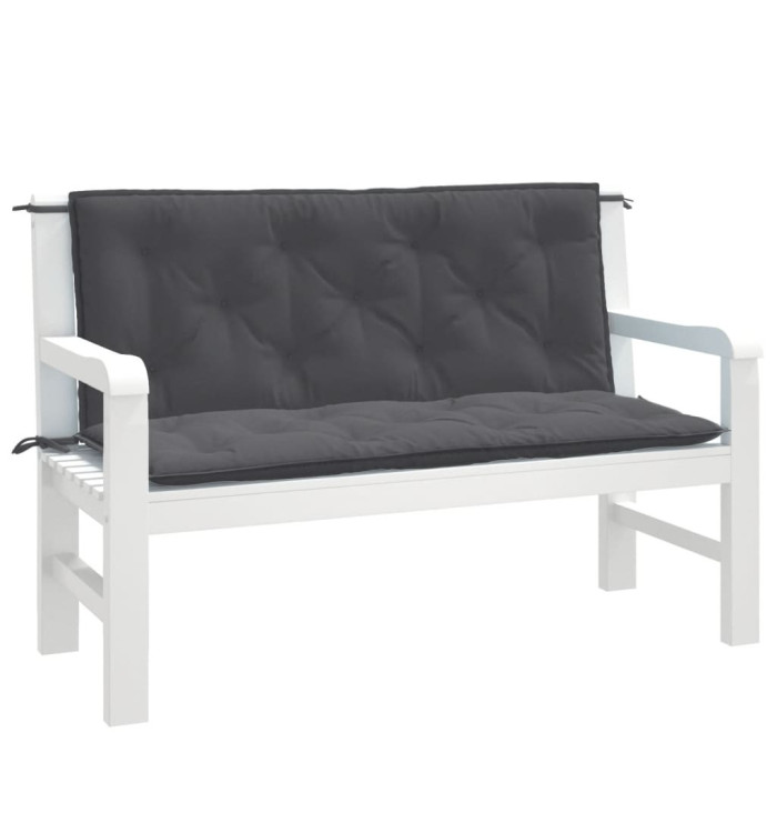 Coussins de banc de jardin lot de 2 anthracite mélangé tissu | Mobilier & Déco