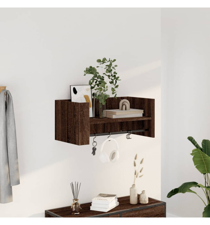 Étagère murale chêne marron 70,5x35x30,5 cm bois d'ingénierie | Mobilier & Déco