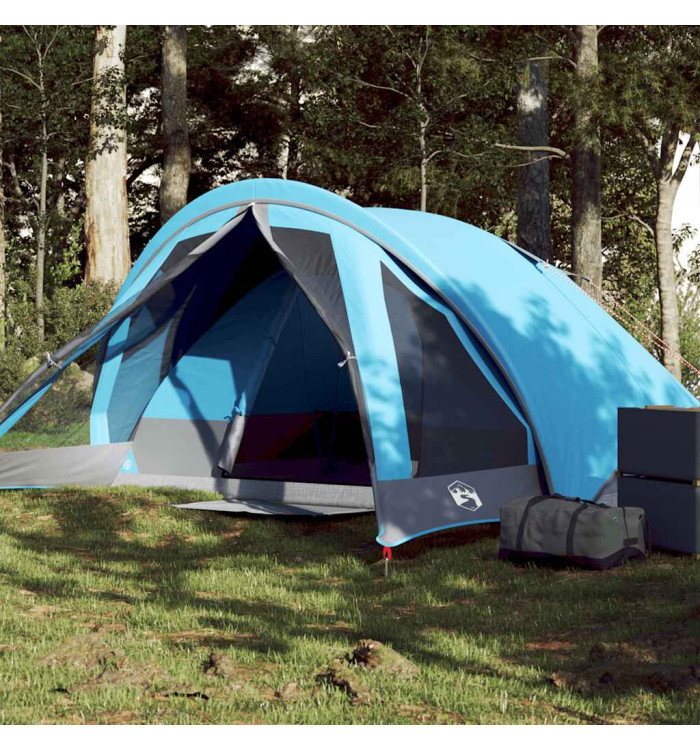 Tente de camping de cabine 4 personnes bleu imperméable | Mobilier & Déco