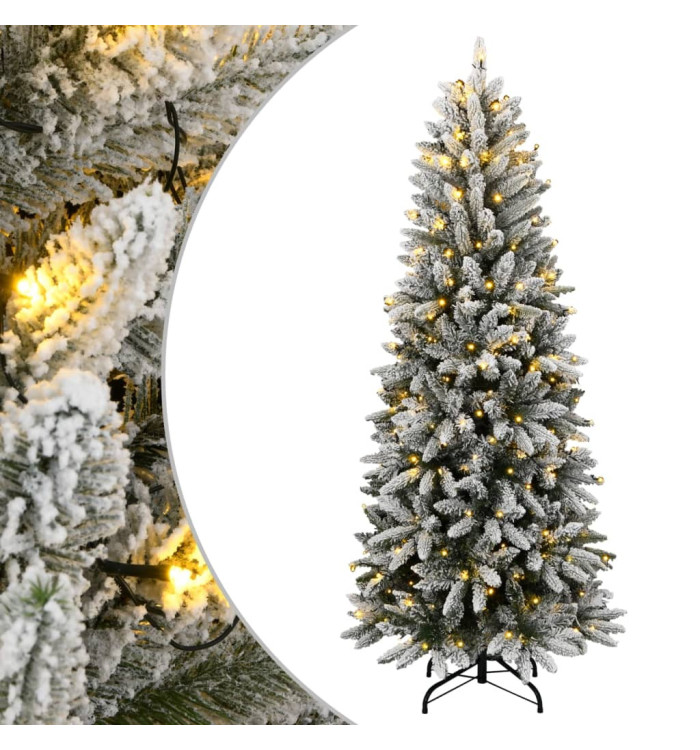 Sapin de Noël artificiel 300 LED et neige floquée 210 cm | Mobilier & Déco