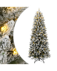 Sapin de Noël artificiel 300 LED et neige floquée 210 cm | Mobilier & Déco
