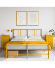 Tables de chevet 2 pcs jaune moutarde 36x39x68 cm acier | Mobilier & Déco