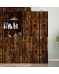 Buffet haut chêne fumé 30x42,5x185 cm bois d'ingénierie | Mobilier & Déco
