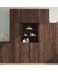 Buffet haut chêne marron 80x42,5x249 cm bois d'ingénierie | Mobilier & Déco