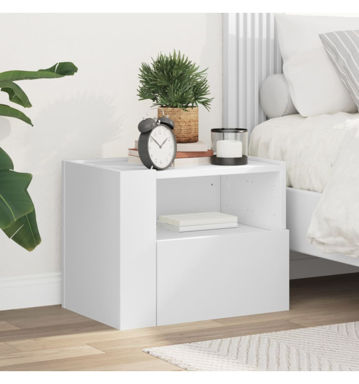 Table de chevet murale blanc 45x30x35 cm | Mobilier & Déco
