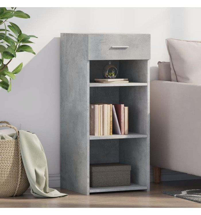 Buffet gris béton 40x42,5x93 cm bois d'ingénierie | Mobilier & Déco