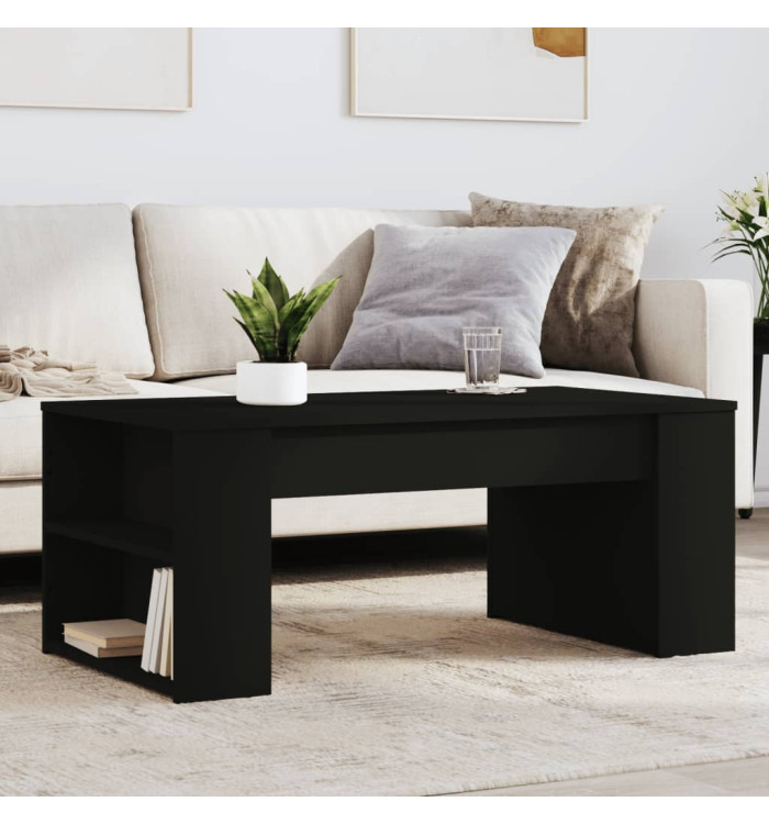 Table basse noir 102x55x42 cm bois d'ingénierie | Mobilier & Déco