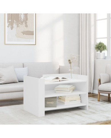 Table basse blanc 80x50x50 cm bois d'ingénierie | Mobilier & Déco