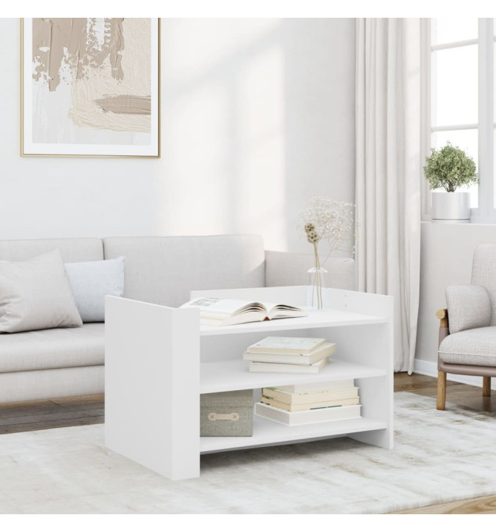 Table basse blanc 80x50x50 cm bois d'ingénierie | Mobilier & Déco