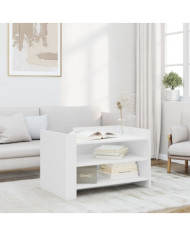 Table basse blanc 80x50x50 cm bois d'ingénierie | Mobilier & Déco