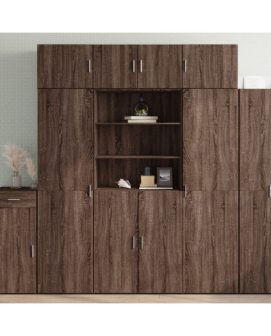 Armoire de rangement chêne brun 80x42,5x225cm bois d'ingénierie | Mobilier & Déco