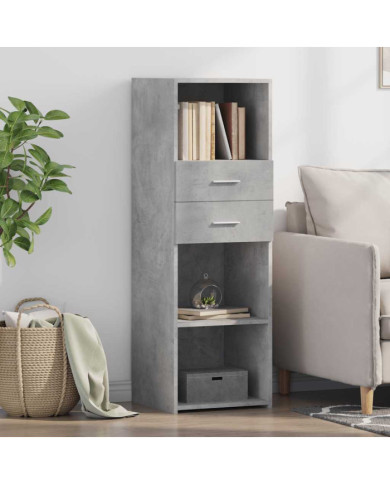Buffet haut gris béton 40x42,5x124 cm bois d'ingénierie | Mobilier & Déco
