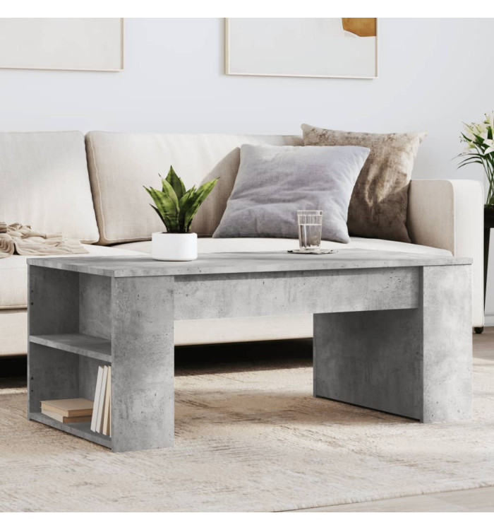 Table basse gris béton 102x55x42 cm bois d'ingénierie | Mobilier & Déco