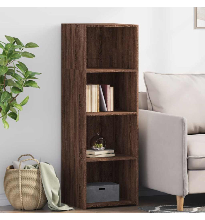 Buffet haut chêne marron 40x41x124 cm bois d'ingénierie | Mobilier & Déco