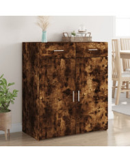 Buffet chêne fumé 80x42,5x93 cm bois d'ingénierie | Mobilier & Déco