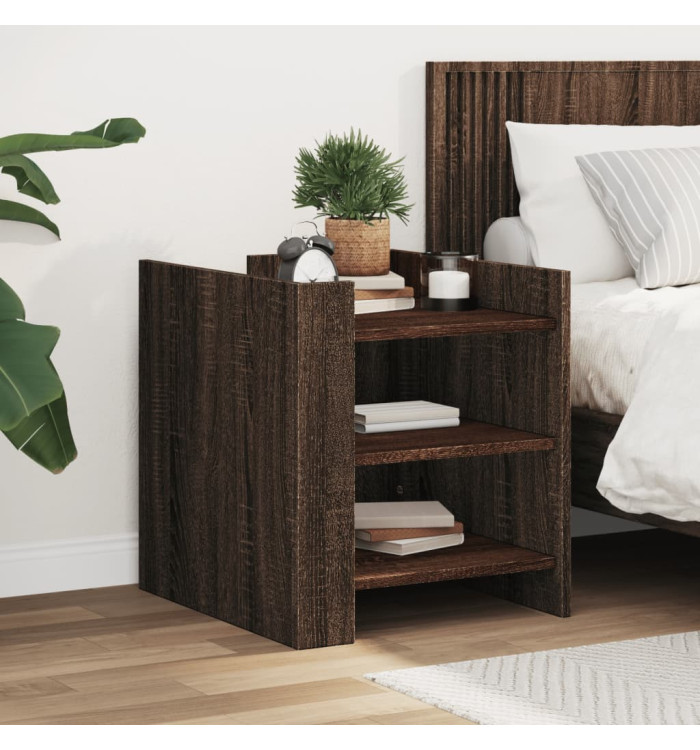 Table de chevet chêne marron 45x50x50 cm bois d’ingénierie | Mobilier & Déco